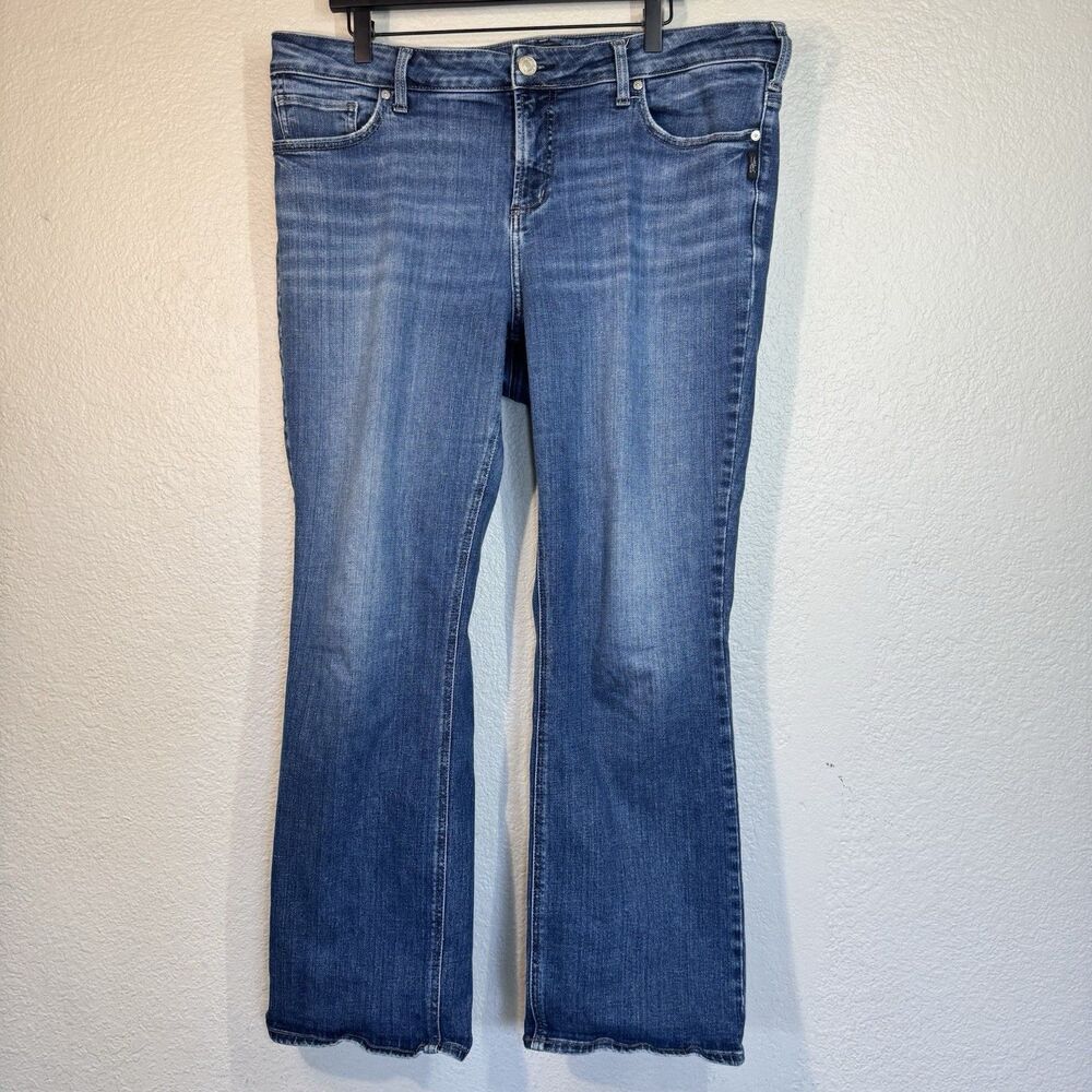Silver Jeans Elyse Slim Bootcut Medium Wash Stretch Denim 30" Inseam Women 16